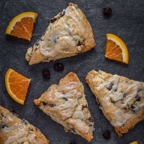Fig & Orange Scones with Orange Cardamom Glaze
