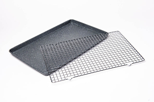 David Burke Sheet Pan and Cooling Rack Set in Speckle Grey