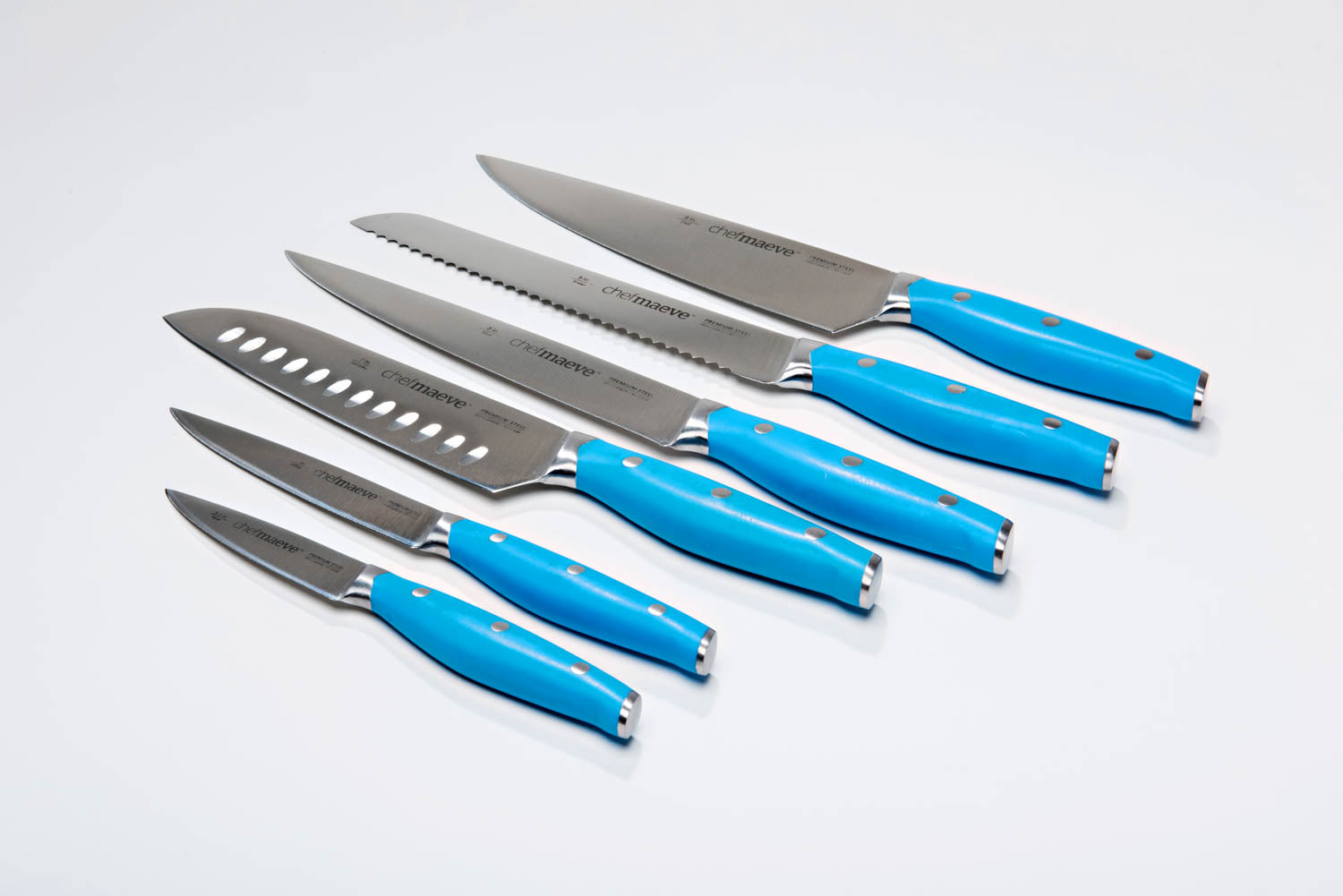 Chef Maeve 7 Piece Knife Set - Blue