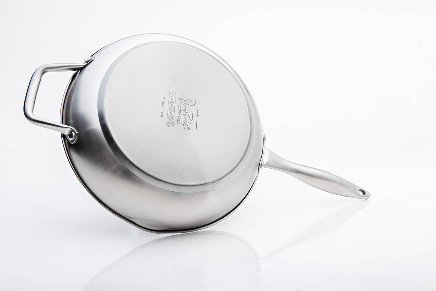 David Burke Regency 12 inch Fry Pan w/ Pour Spouts + Side Helper Handle