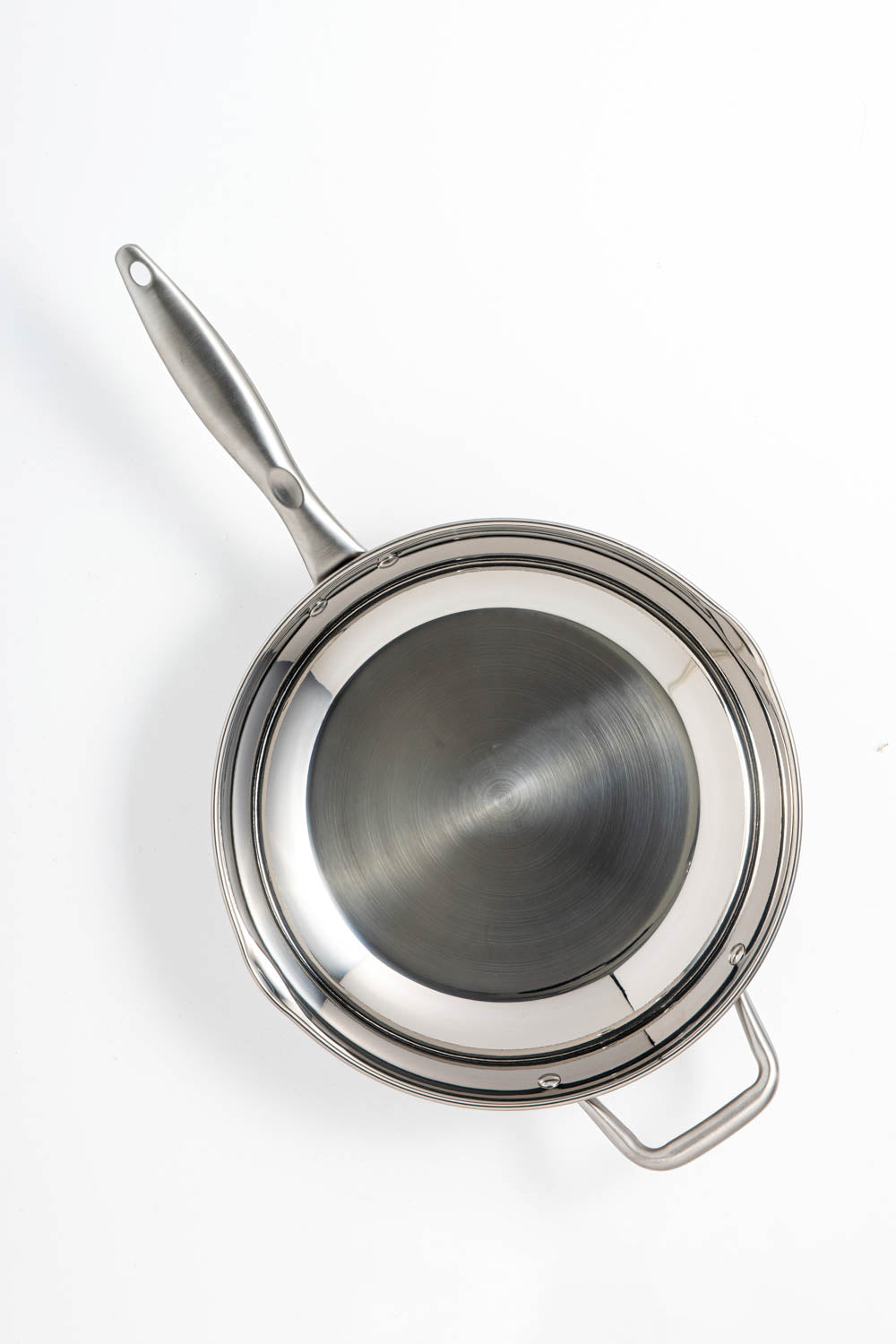 David Burke Regency 12 inch Fry Pan w/ Pour Spouts + Side Helper Handle