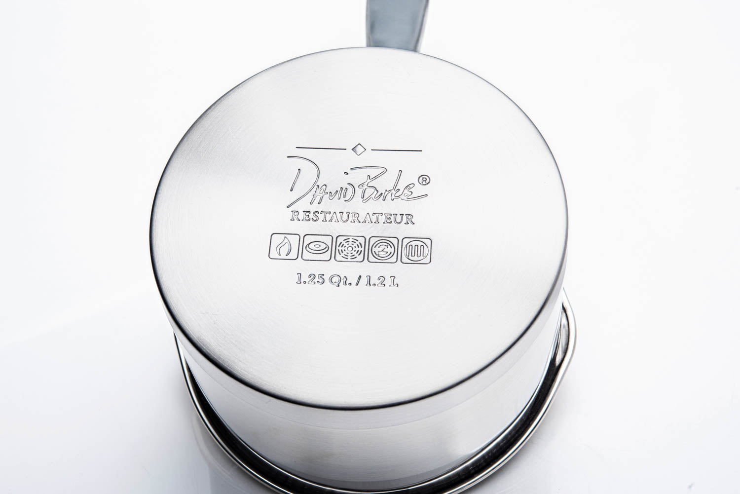 David Burke® Sauce Pan Pot 1.25 Qt Gourmet Pro Stainless Heavy