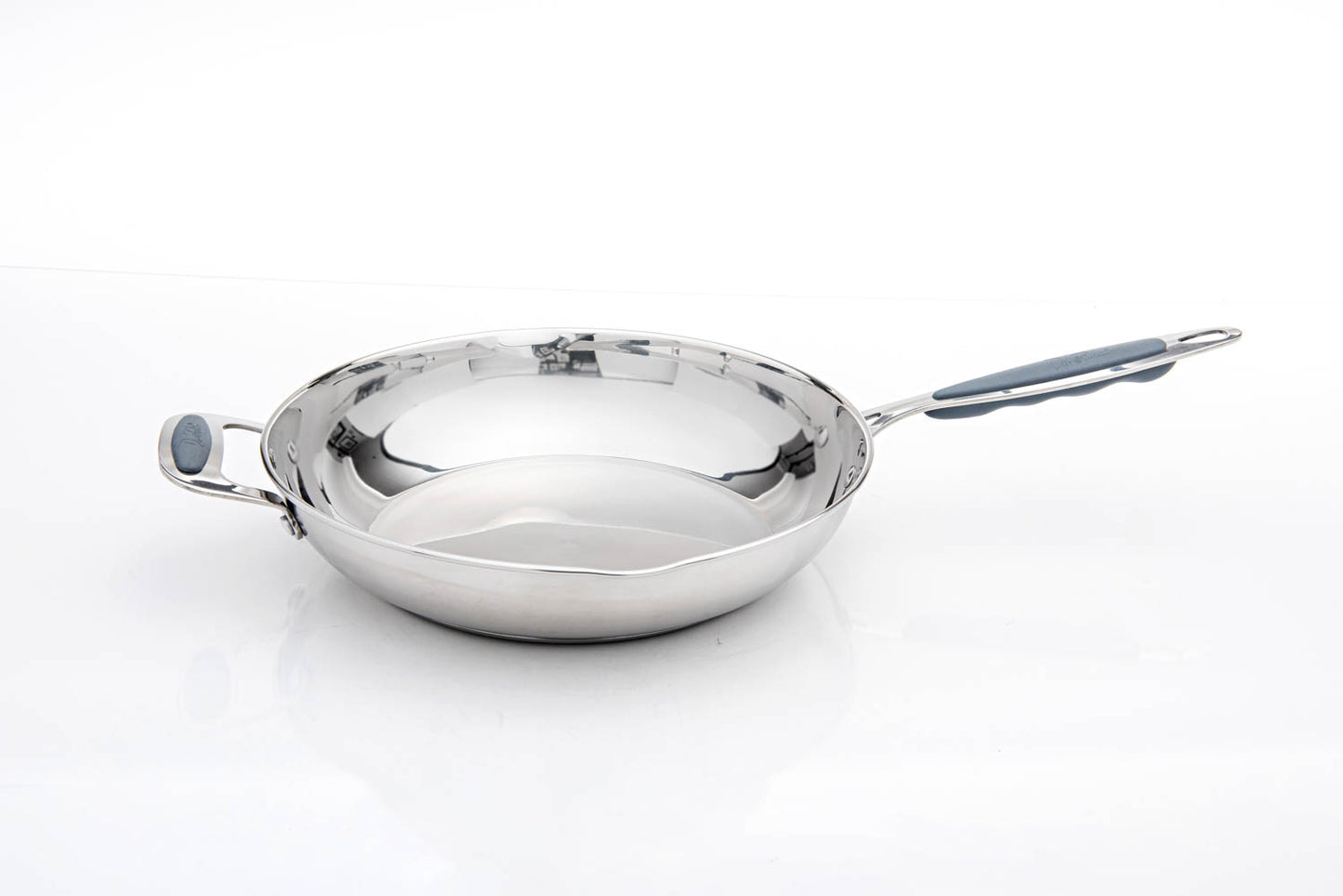 David Burke Stature 12 inch Fry Pan w/ Pour Spouts + Side Helper Handle