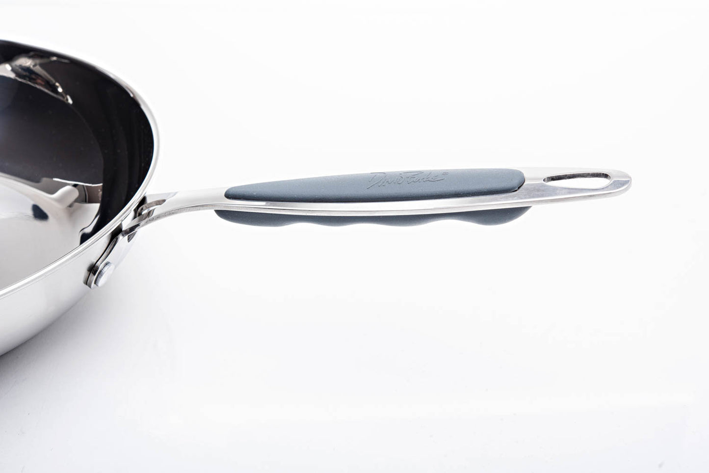 David Burke Stature 12 inch Fry Pan w/ Pour Spouts + Side Helper Handle