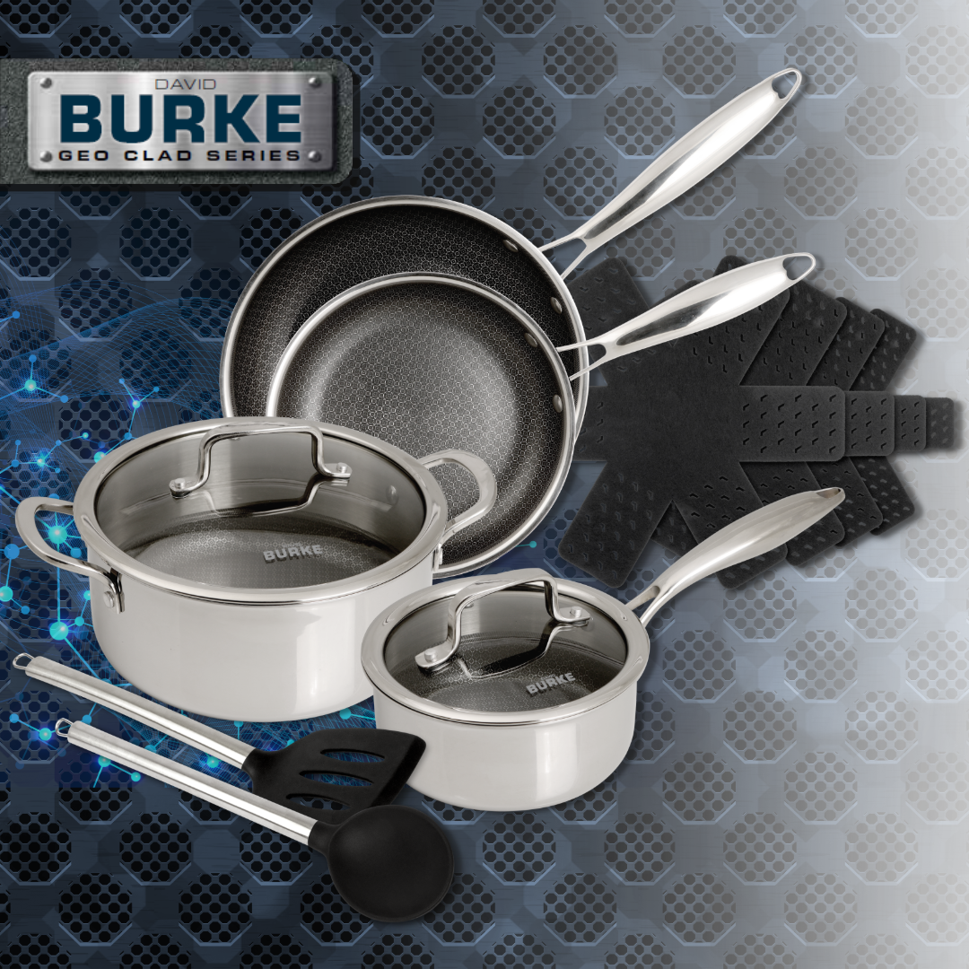 12pc Geoclad  Ceramic Cookware Set by David Burke