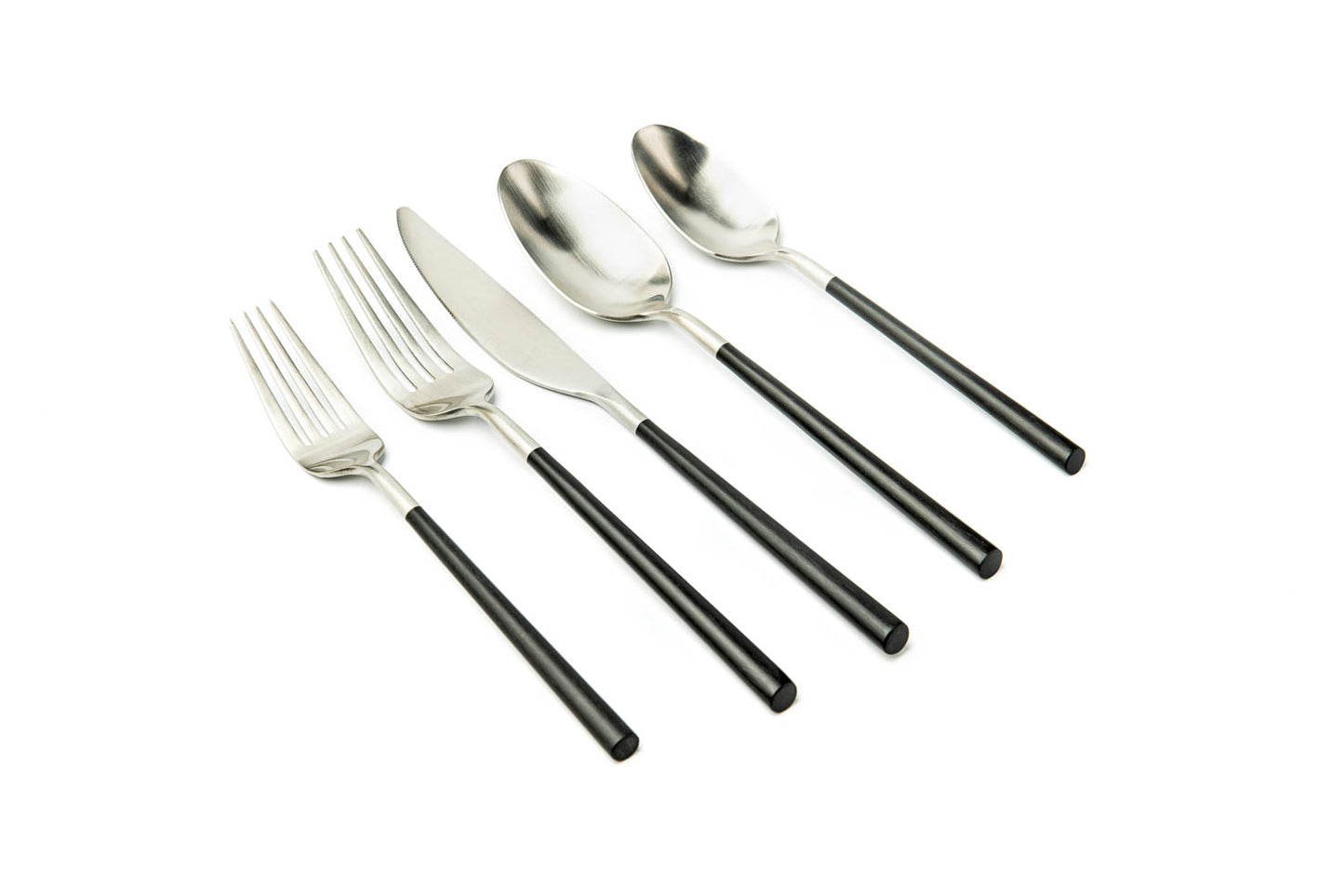 House Beautiful Palm 5 Piece Flatware Set in Brushed Stainless Steel