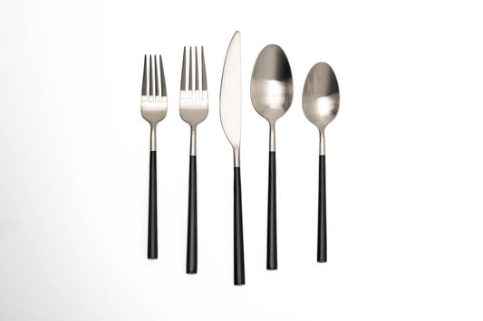 House Beautiful Palm 5 Piece Flatware Set in Brushed Stainless Steel