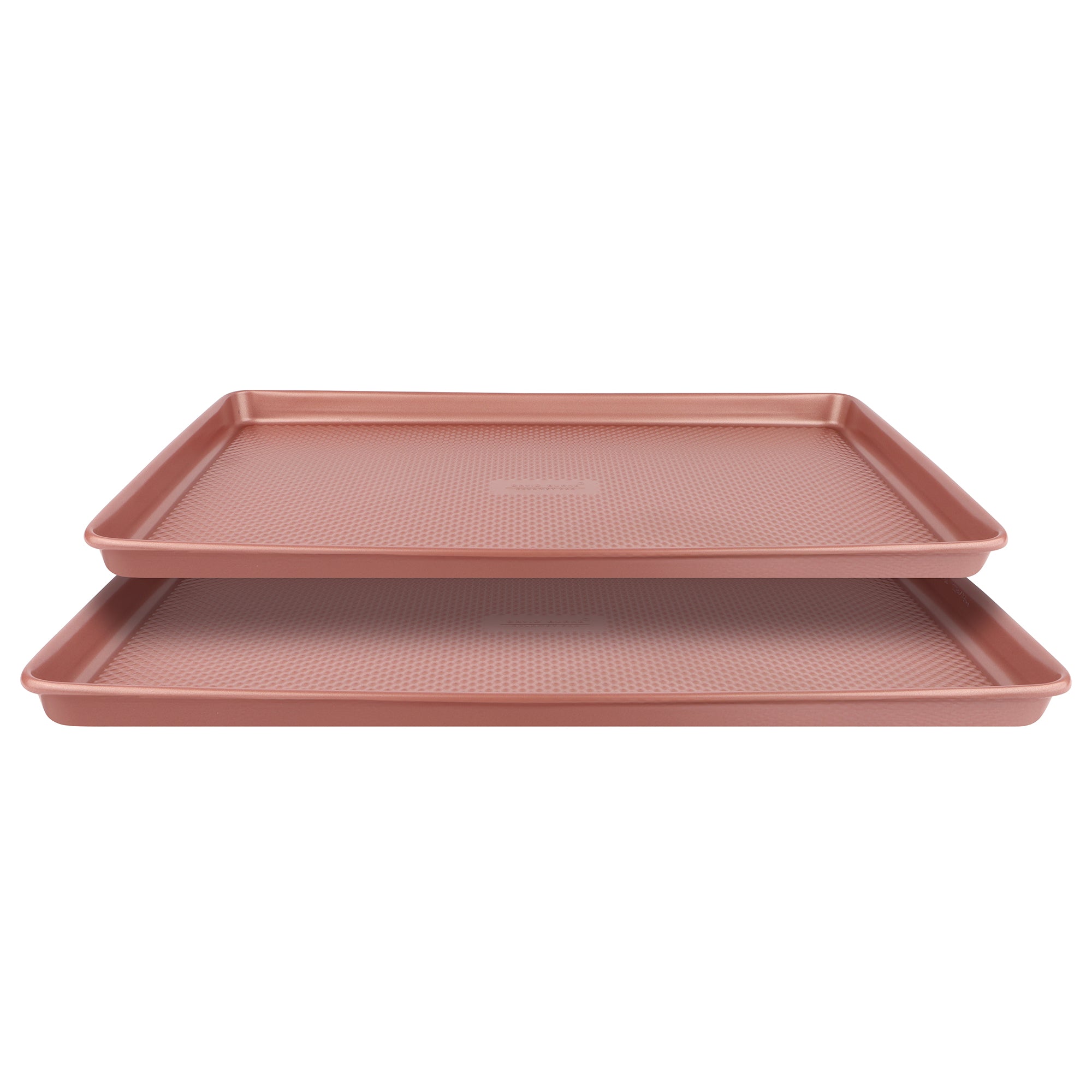 David Burke Set of 2 Cookie Sheets: 17in/15in - Rose Gold