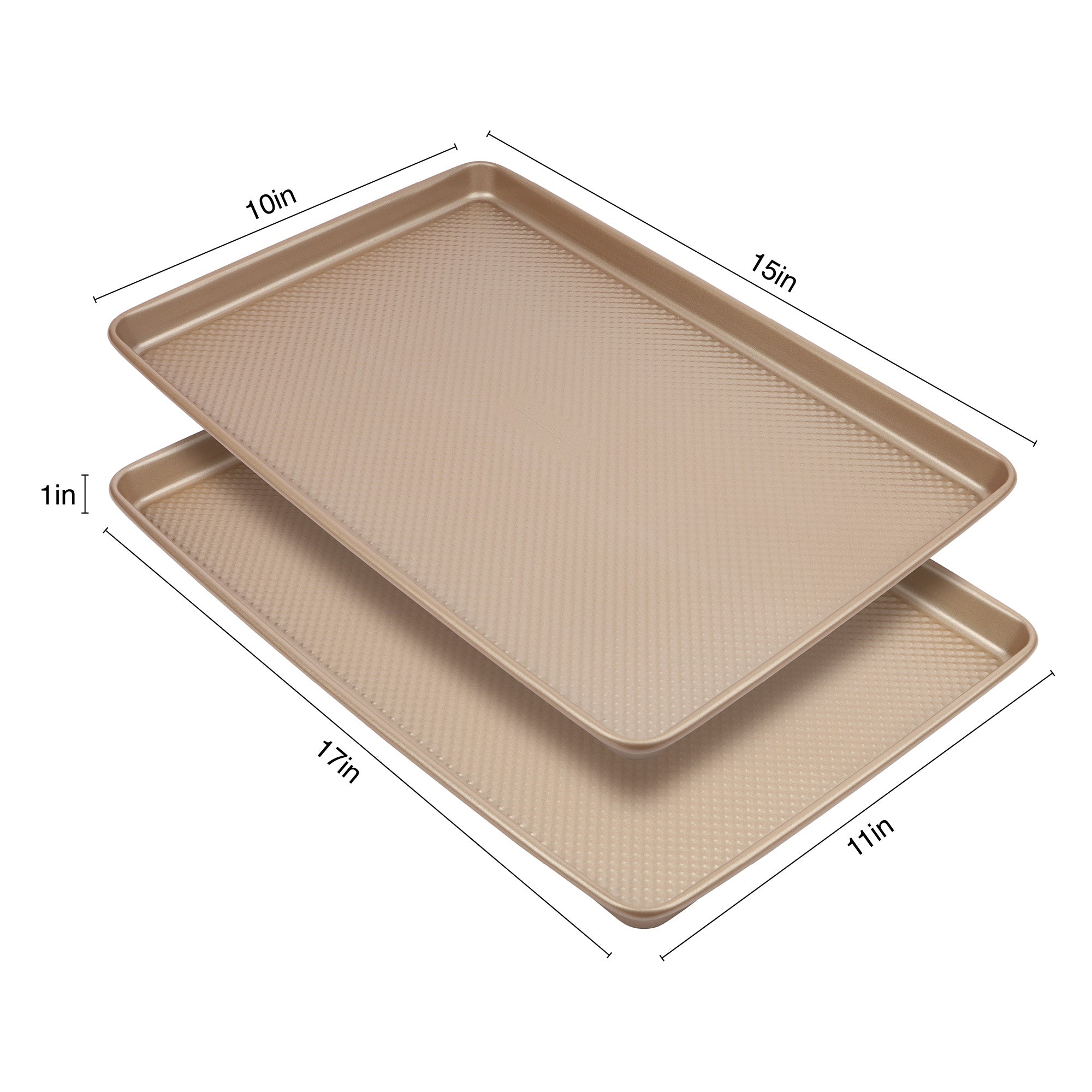 David Burke Set of 2 Cookie Sheets : 17in/15in Bronze