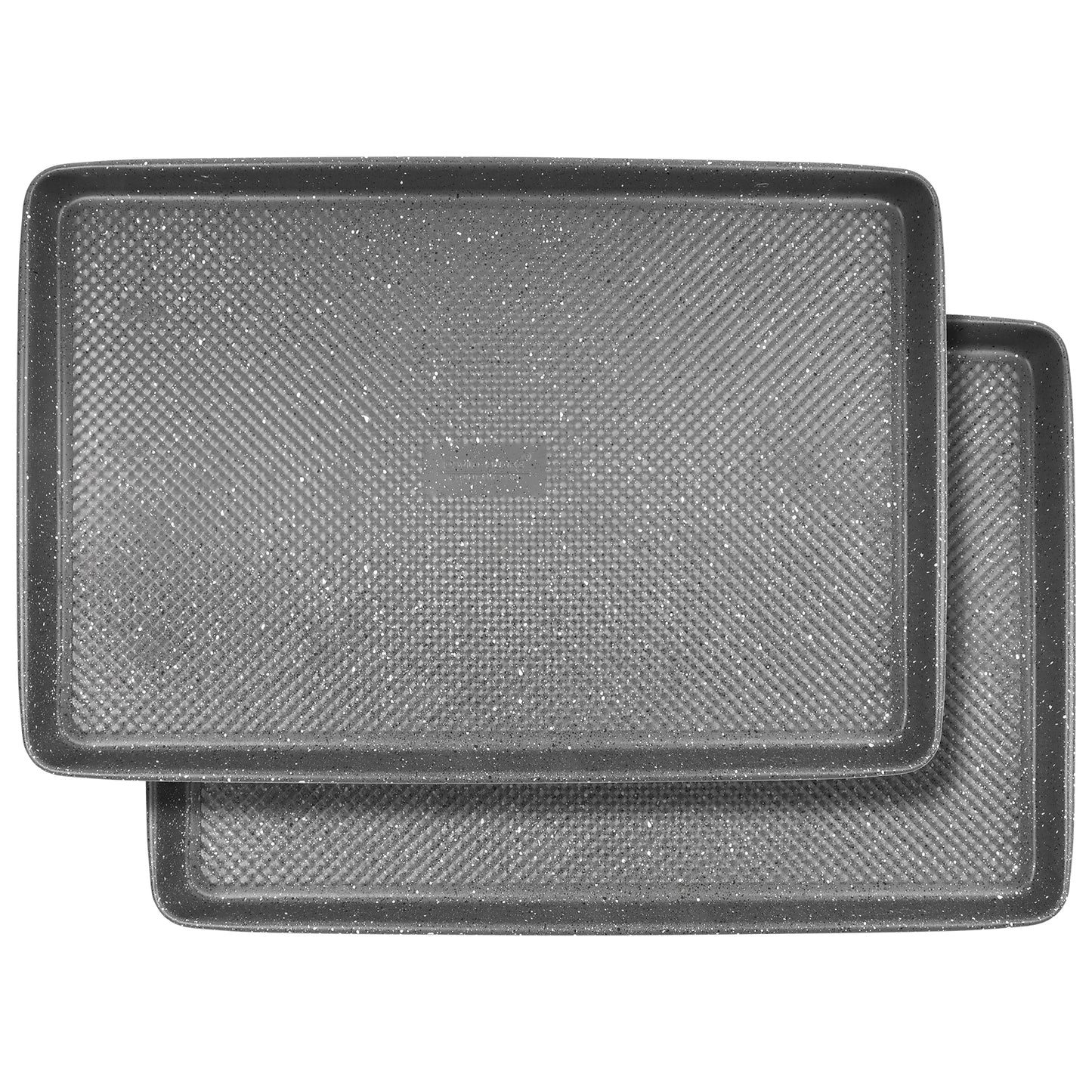 David Burke Set of 2 Cookie Sheets : 17in/17in - Speckled Gray
