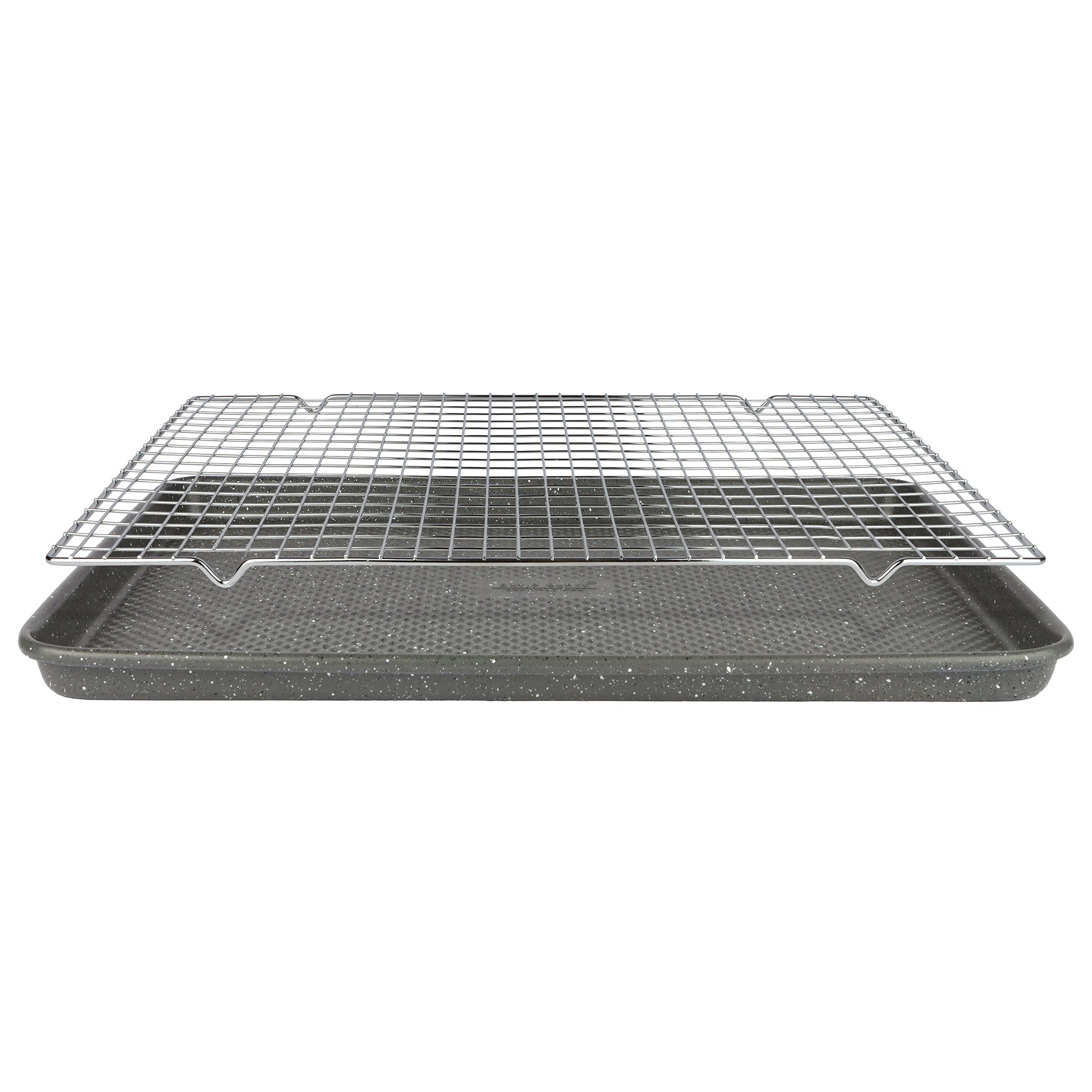 David Burke Large Cookie Sheet Pan and Cooling Rack - Speckle Grey