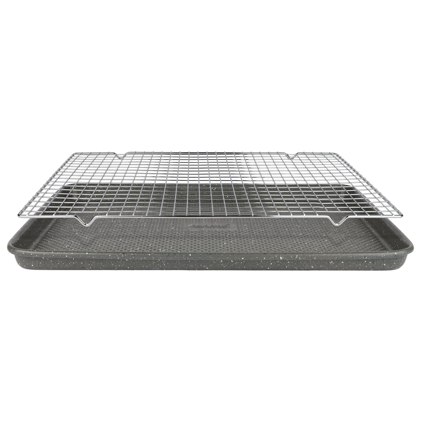 David Burke Large Cookie Sheet Pan and Cooling Rack - Speckle Grey