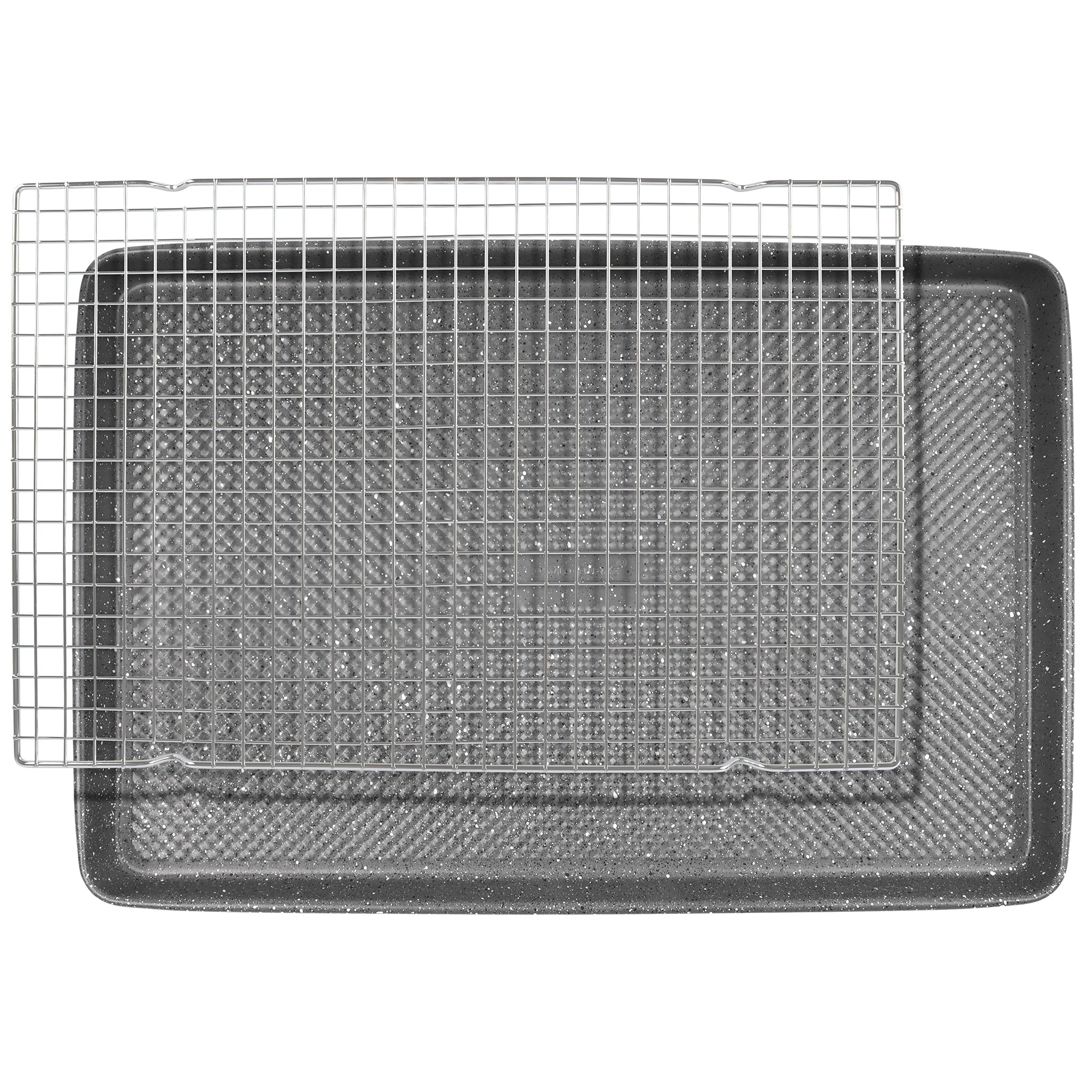 David Burke Large Cookie Sheet Pan and Cooling Rack - Speckle Grey
