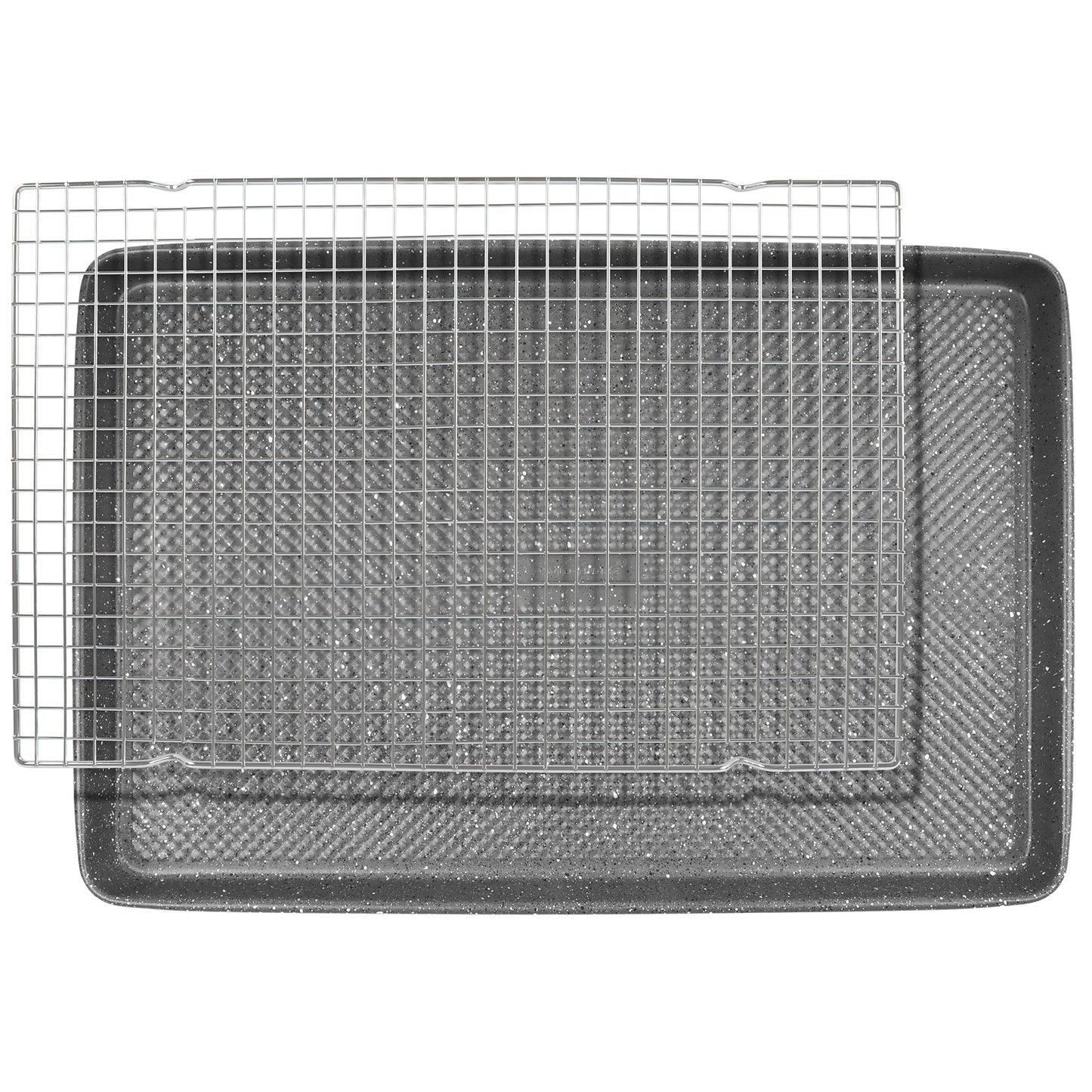 David Burke Large Cookie Sheet Pan and Cooling Rack - Speckle Grey