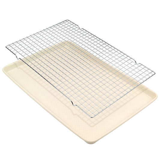 David Burke Large Cookie Sheet and Cooling Rack - Cream