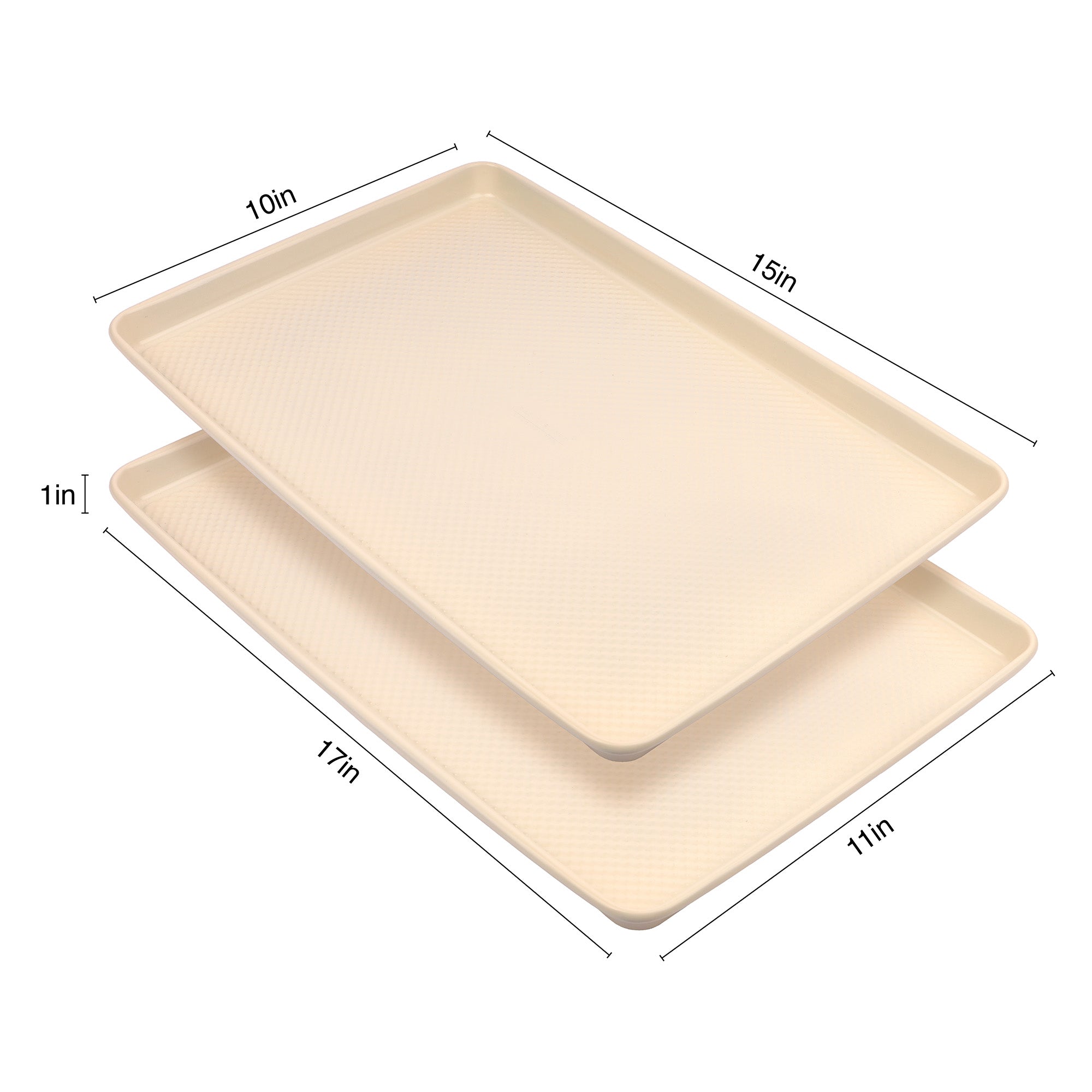 David Burke Set of 2 Cookie Sheets: 17in/15in - Cream