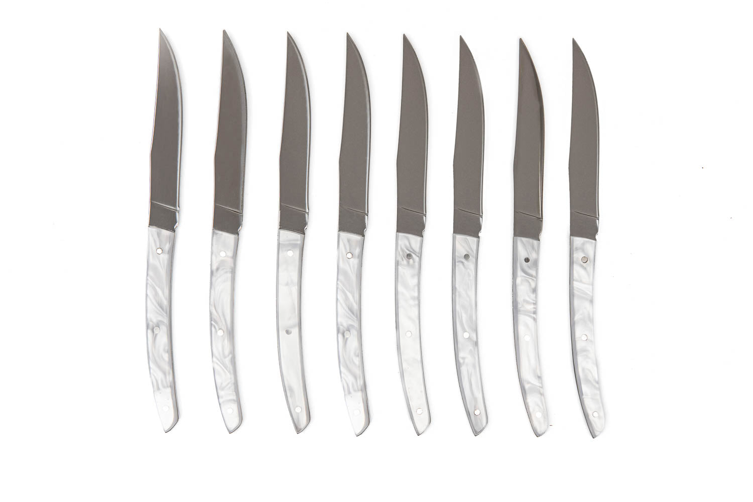 Nicole Miller 8 Piece French Style Steak Knives with Wood Storage Box