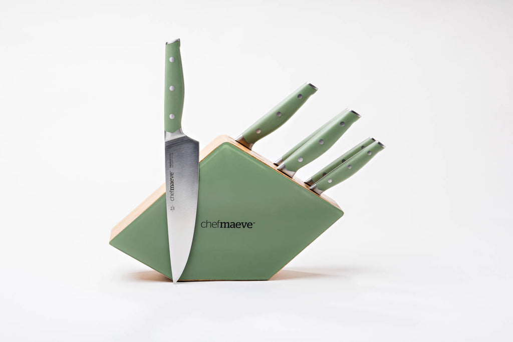 Chef Maeve 7 Piece Knife Set in Green