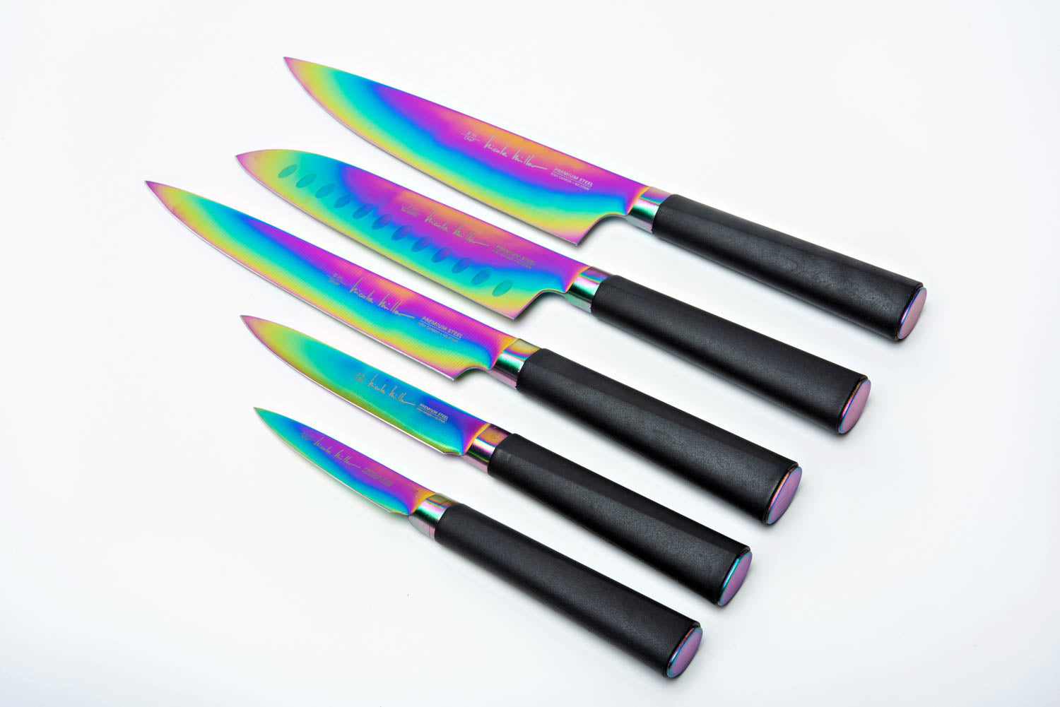 Cook N Home 9-Piece Ceramic Knife Set with Sheaths, Multicolor